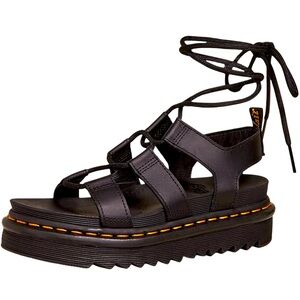 Doc Dr Marten Nartilla Gladiator Sandal in Black Leather Size 38 in GUC
